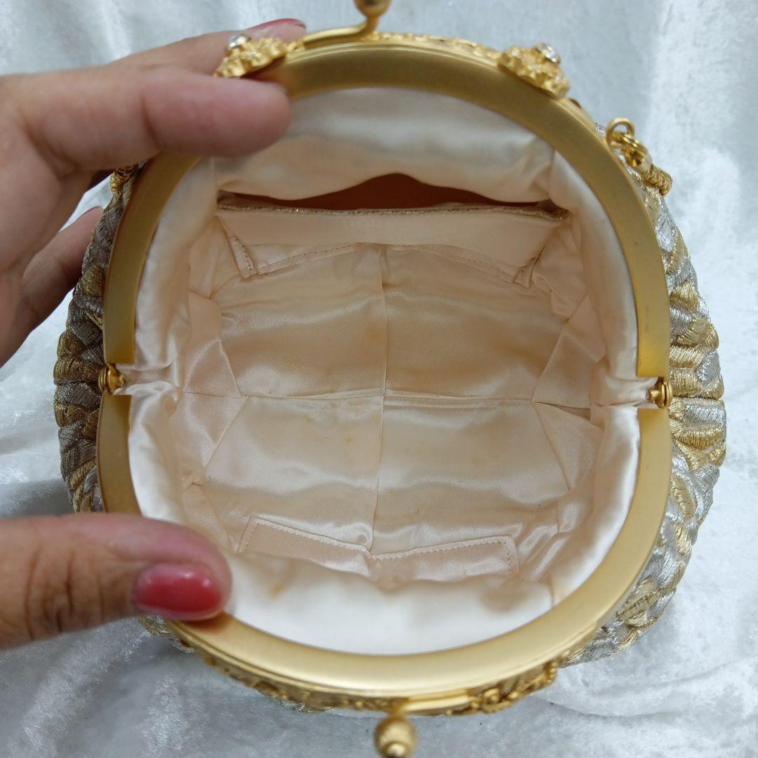 夢つづれ 高級和装バッグ 金銀系 巾着型　FORSTER