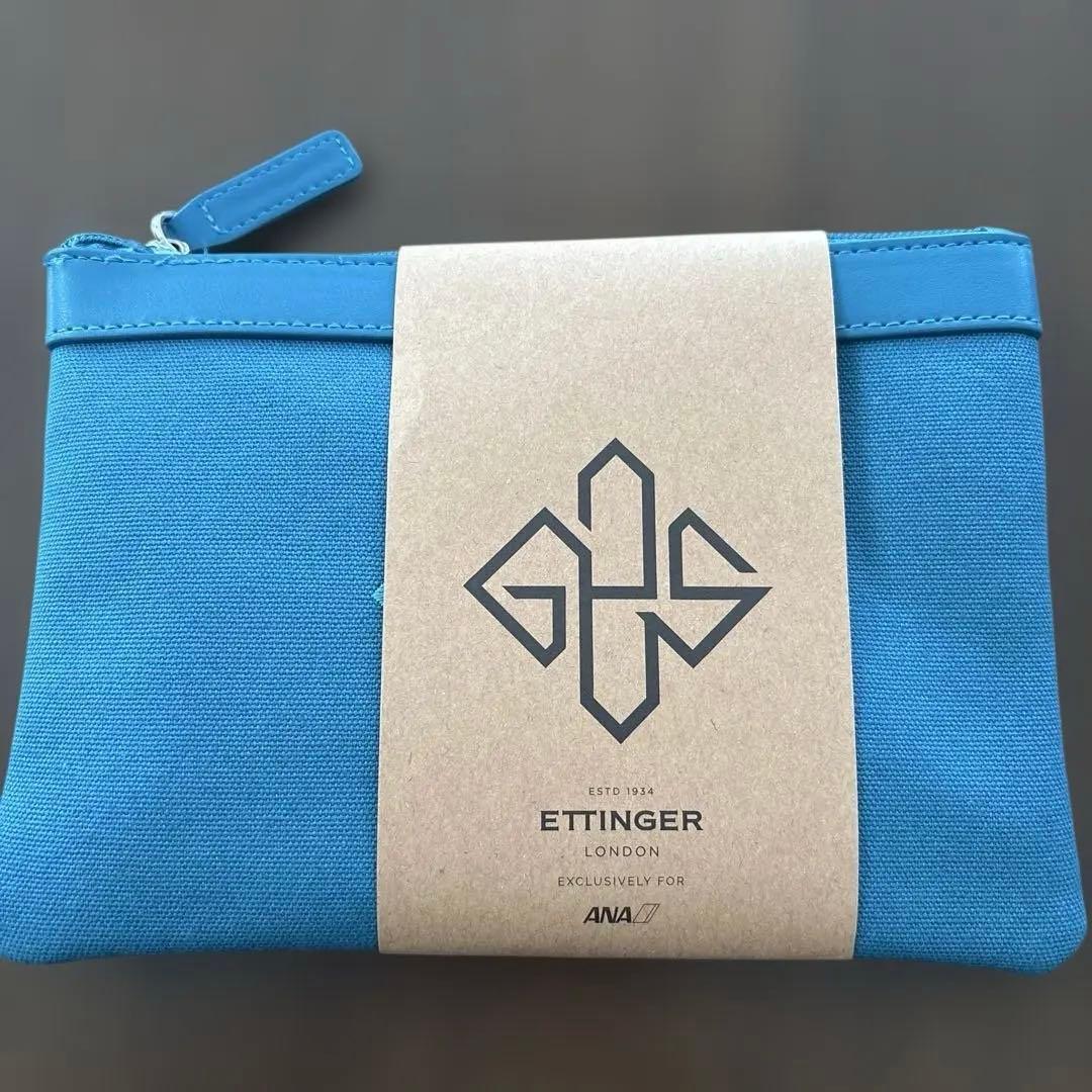 ANA ビジネスクラスアメニティEttinger トラベルポーチ 青 - メルカリ