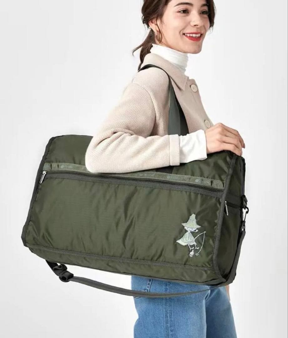 レスポートサック ムーミン ボストンバッグ オリーブグリーン