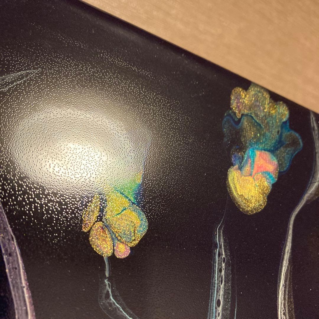 送料込み アクリルペイントアート  原画 ラメ カラフル