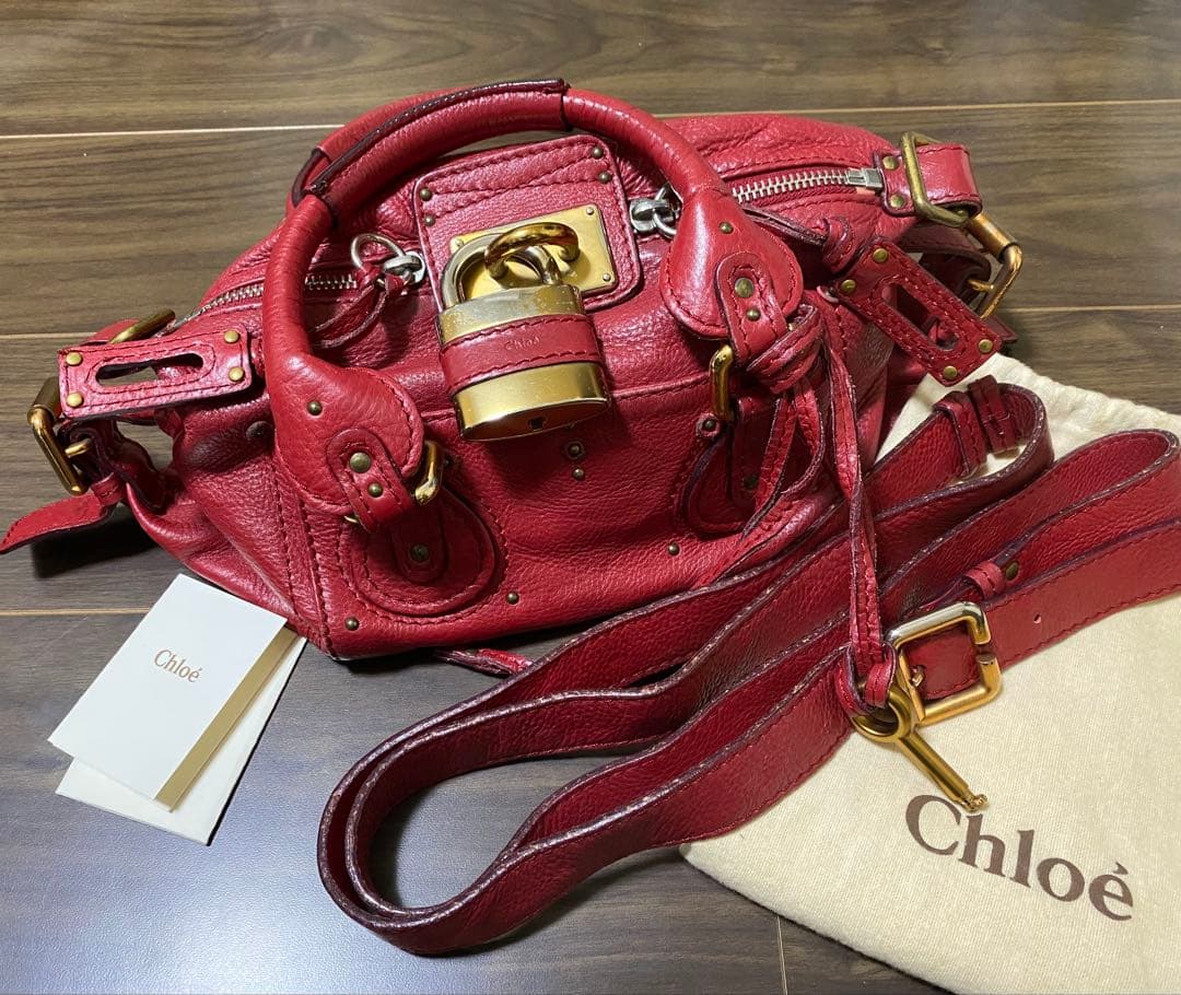 Chloe クロエ パディントン ボルドー レザー ショルダー 希少