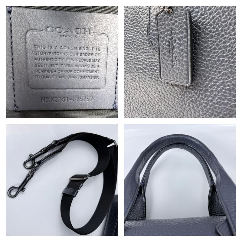 美品✨コーチ coach ビジネスバッグ ハミルトン 2way シボ革 紺