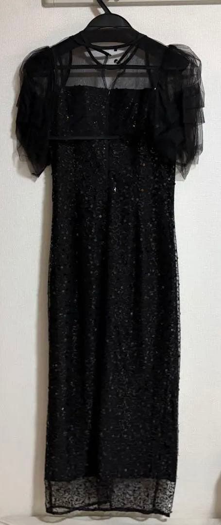 スパンコールパールミックス ボレロIラインワンピースドレス