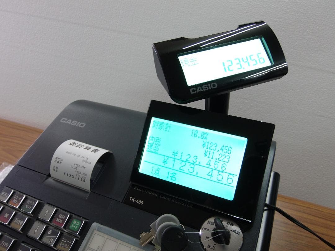 設定無料 飲食向 CASIO TK-400 レジスター 72タッチ 250823 設定無料