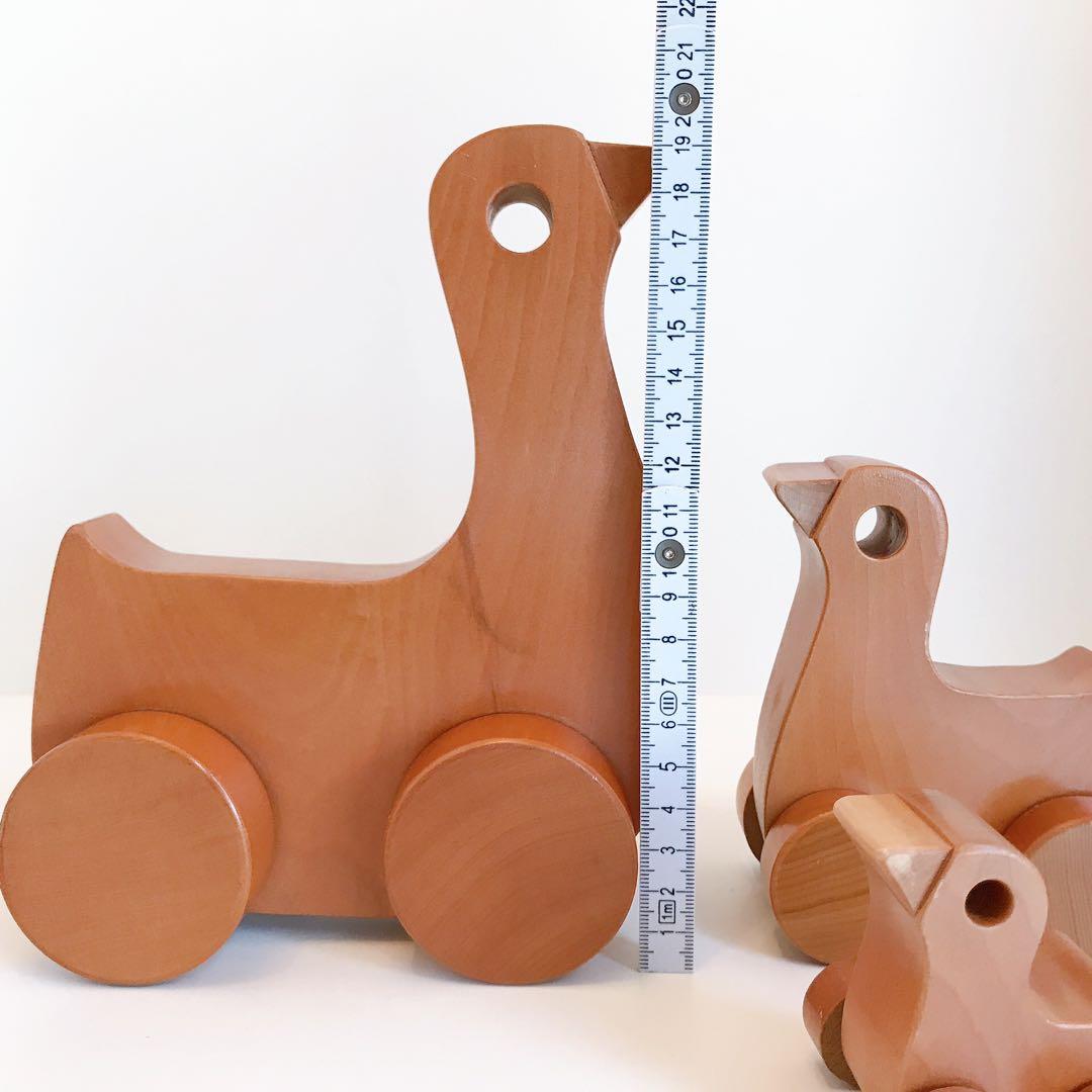 寺内定夫のおもちゃ　おんぶぐるま　とり　木のおもちゃ　希少　当時もの