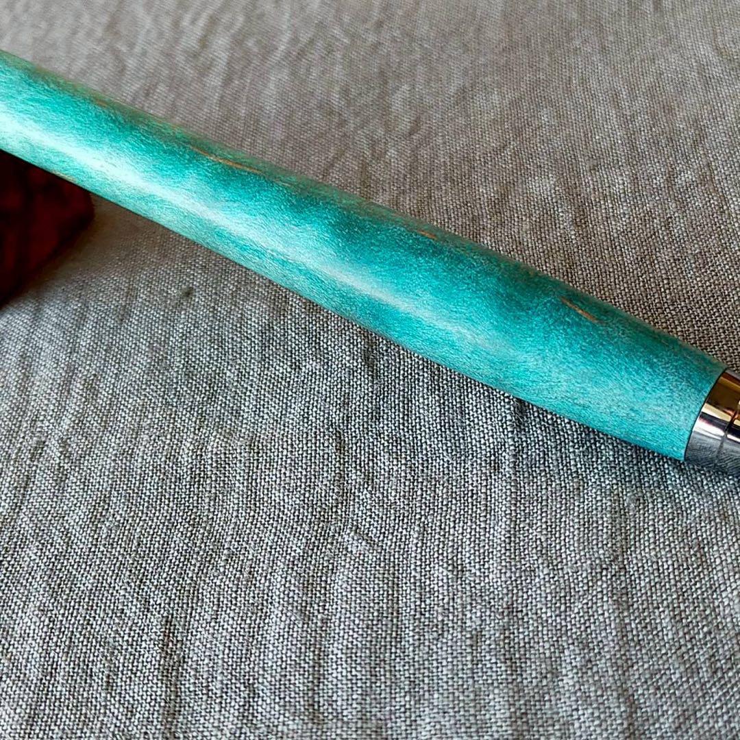【翠】　スタビライズドウッド　ハンドメイド　木軸シャープペン　0.5mm