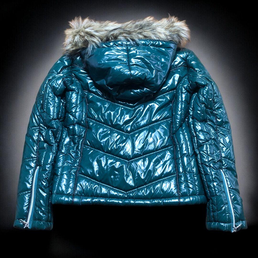 00s y2k 平成 ファージャケット ギャル男 お兄系 光沢 タイト 短丈