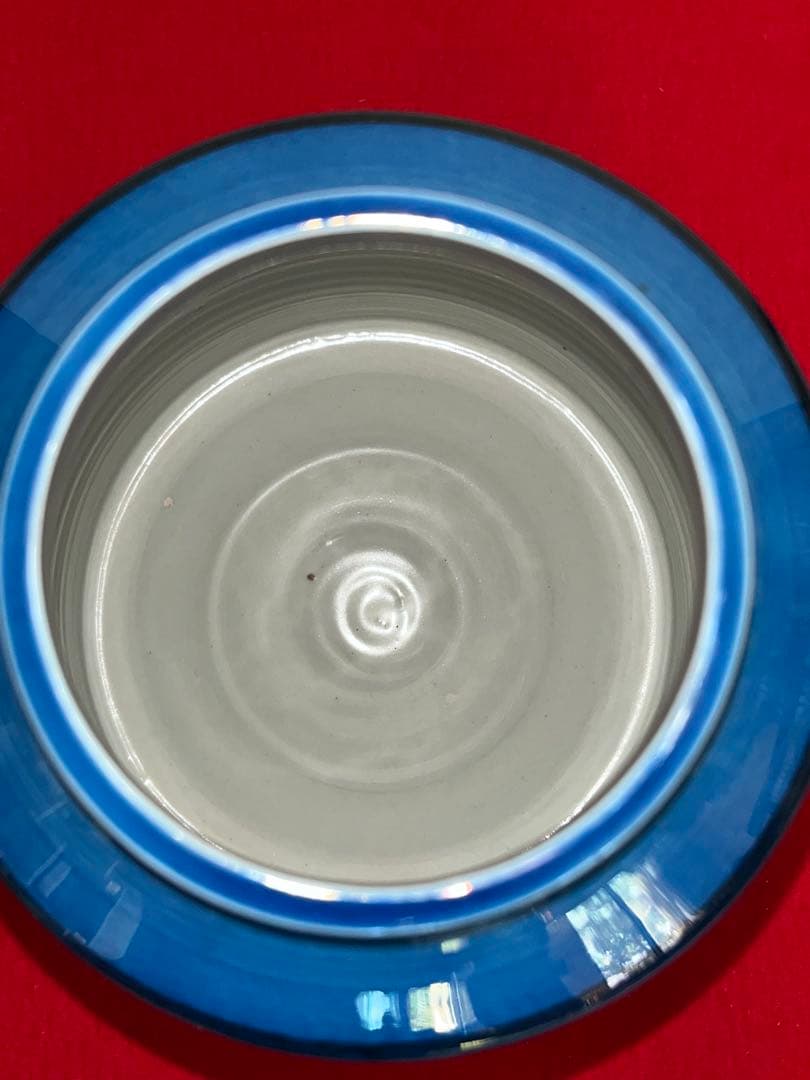 柳雨軒 三代 人間国宝 徳田八十吉（正彦銘）碧明釉 小紋壺 管理