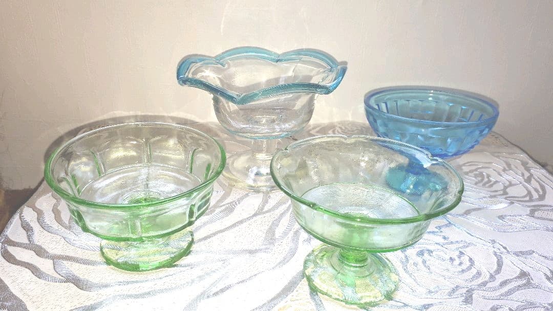 大正,昭和レトロ】かき氷ガラス器4個