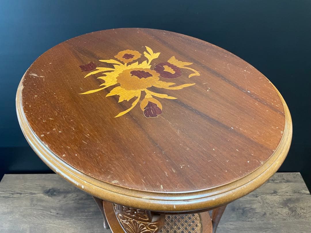 イタリア製 象嵌 コーヒーテーブル 花台 イタリア製象嵌コーヒー