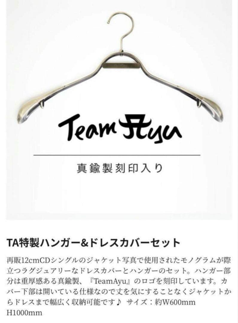 浜崎あゆみ スクラッチくじ TA特製ハンガー&ドレスカバーセット 浜崎