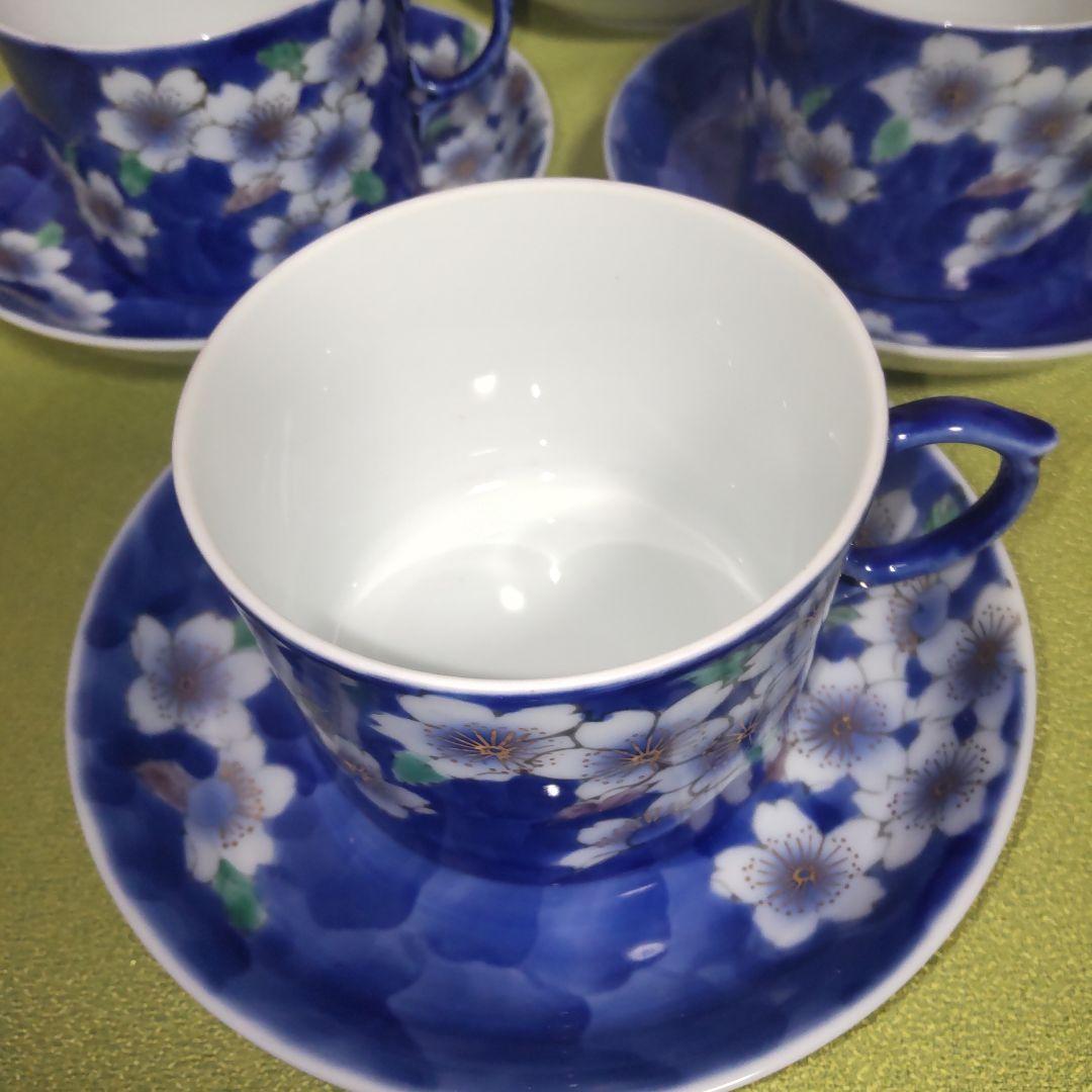 希少 有田焼 深川製磁 カップ&ソーサー 6客 金彩 桜 オールド 箱付