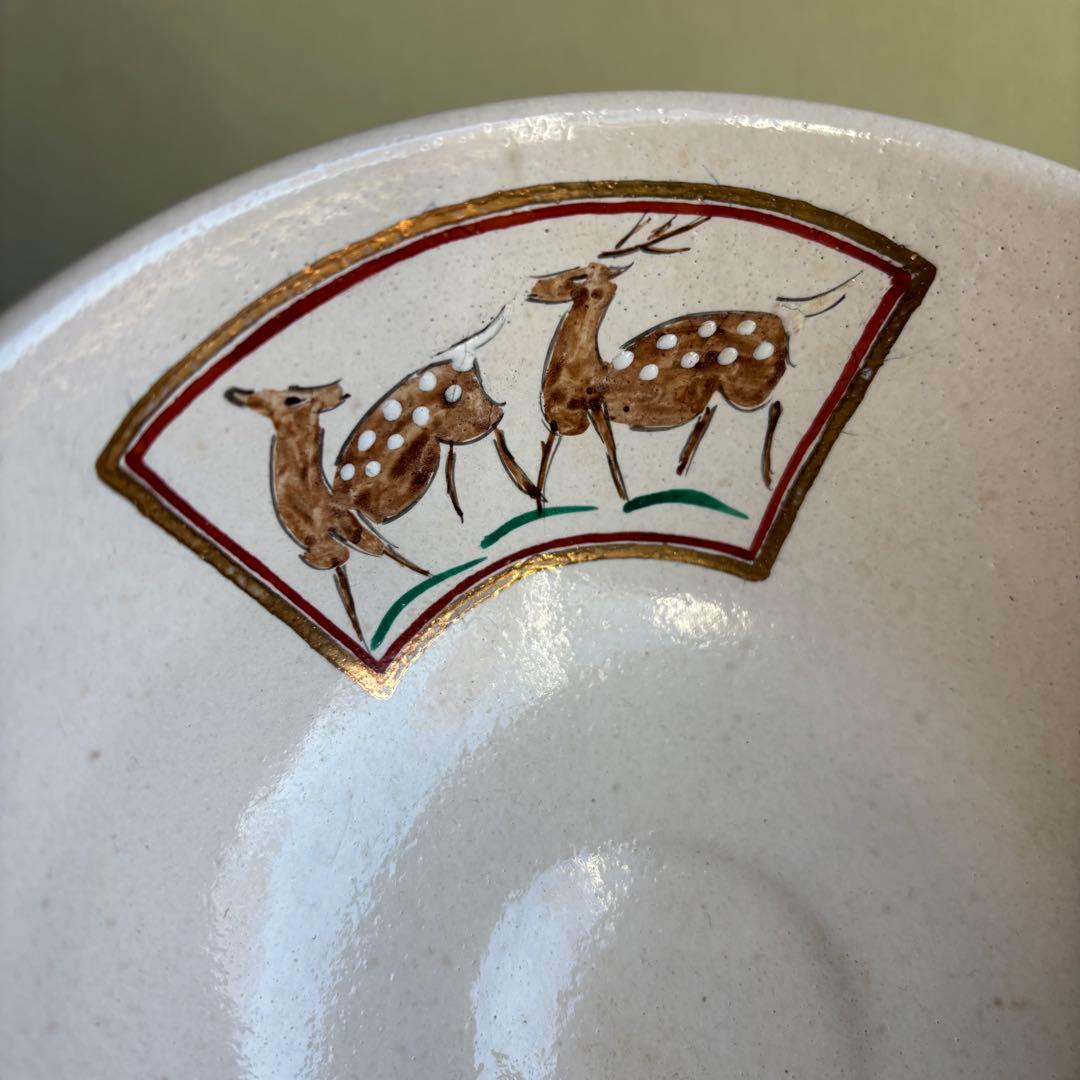 限定価格】赤膚焼 大塩昭山作 抹茶碗 奈良絵 茶道具 共箱 二重箱