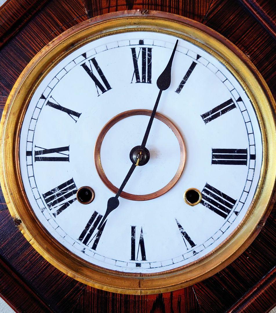 〈完動・美品〉精工舎　小玉縁尾長八角ゼンマイ振り子掛け時計 ボンボン時計古時計