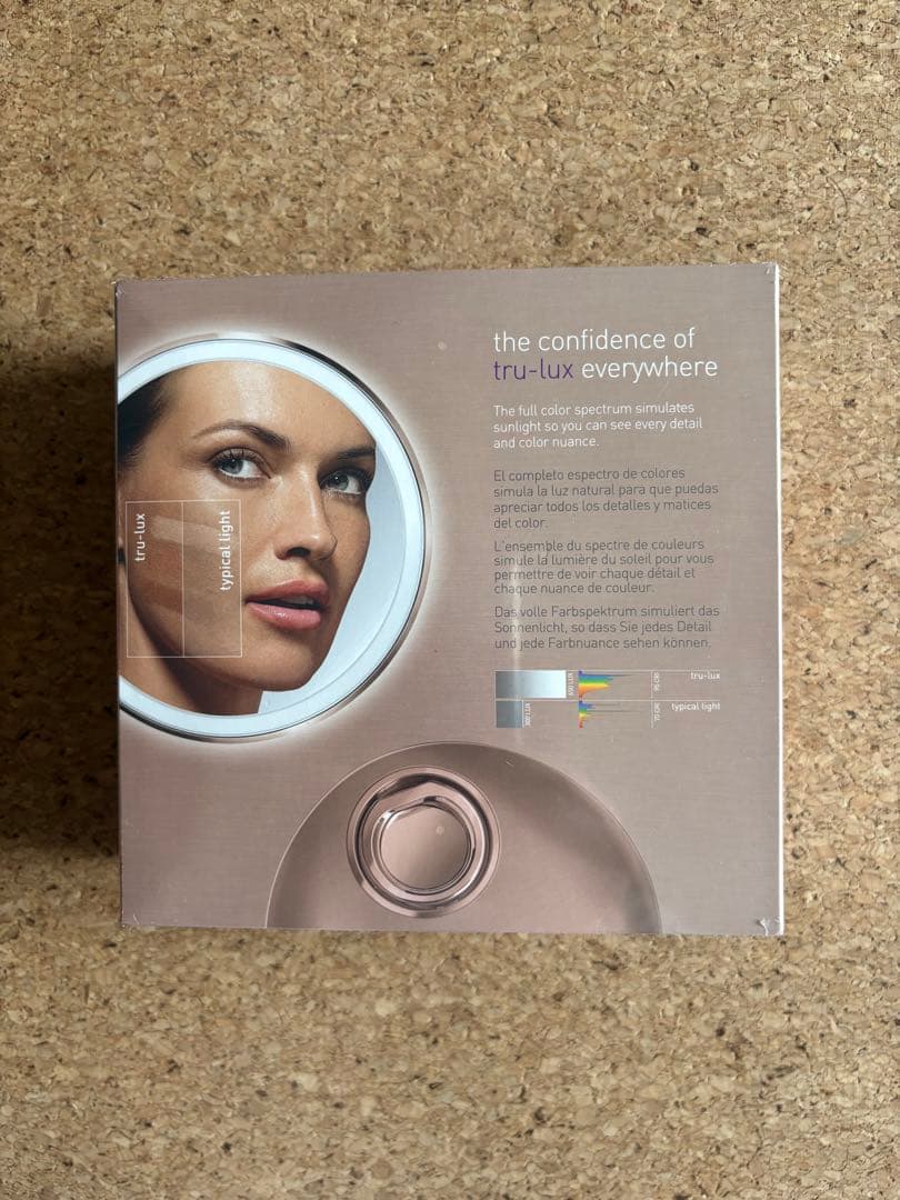 シンプルヒューマン　センサーミラーコンパクト10倍率　￼ローズゴールド