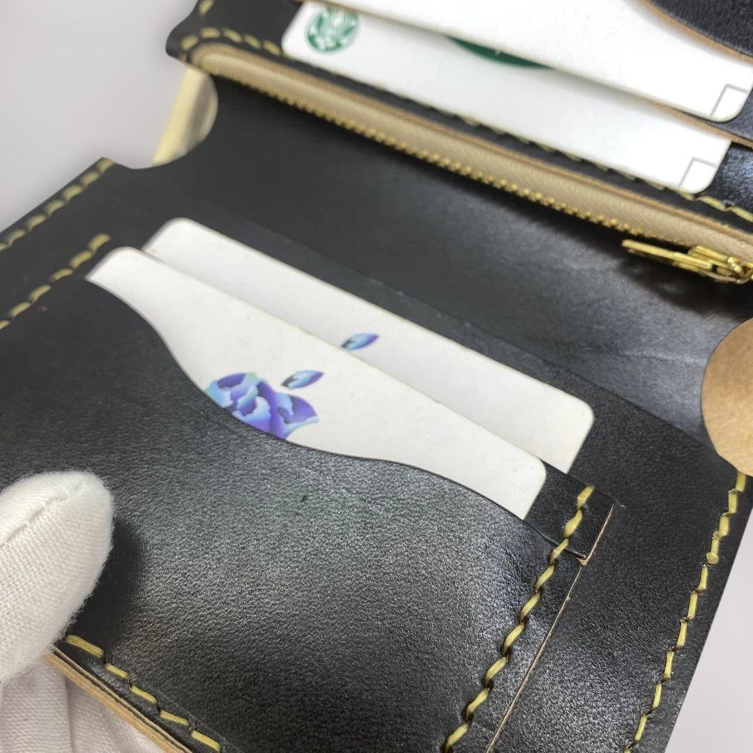 お札折らずに収納できる無骨な手染めミドルトラッカーウォレット BTW