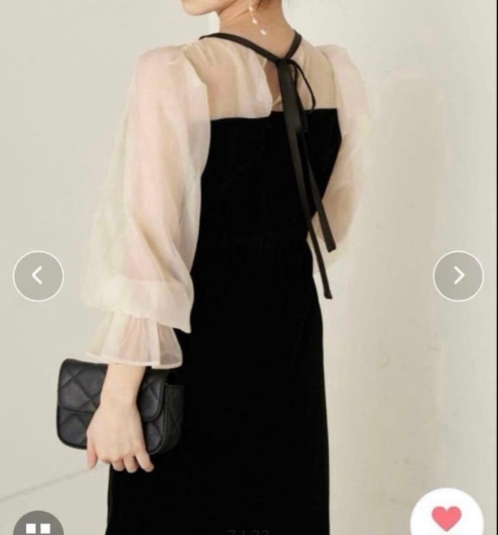 【SALON by Chico限定】配色シースルータイトロングドレス