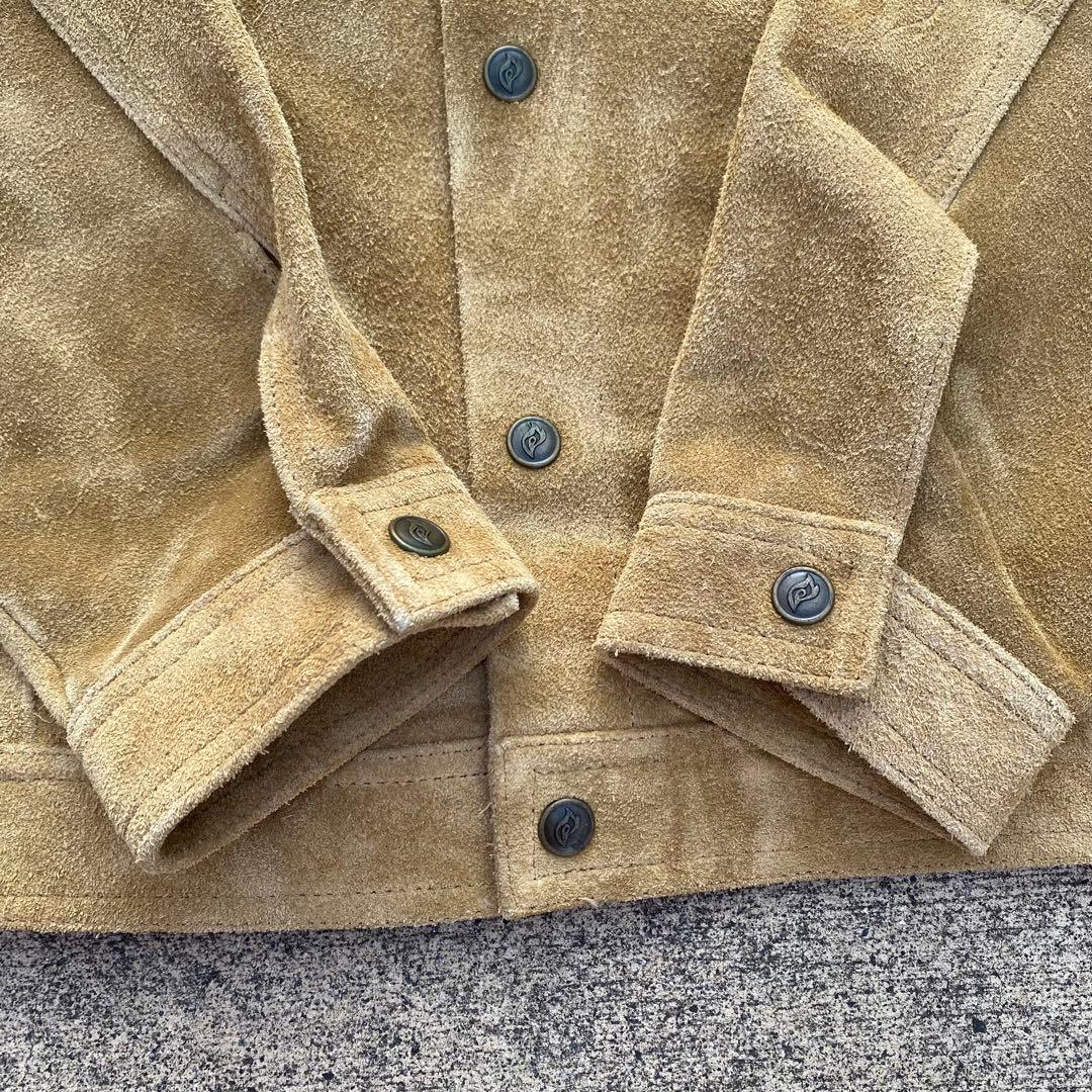 希少 キリンファイア 牛革 スウェード トラッカージャケット レザー