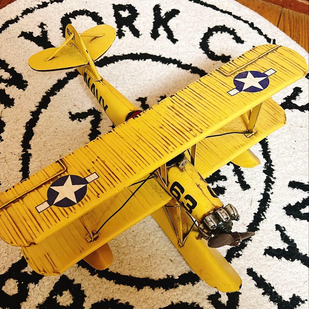 希少】飛行機 ブリキ 置物 アメカジ