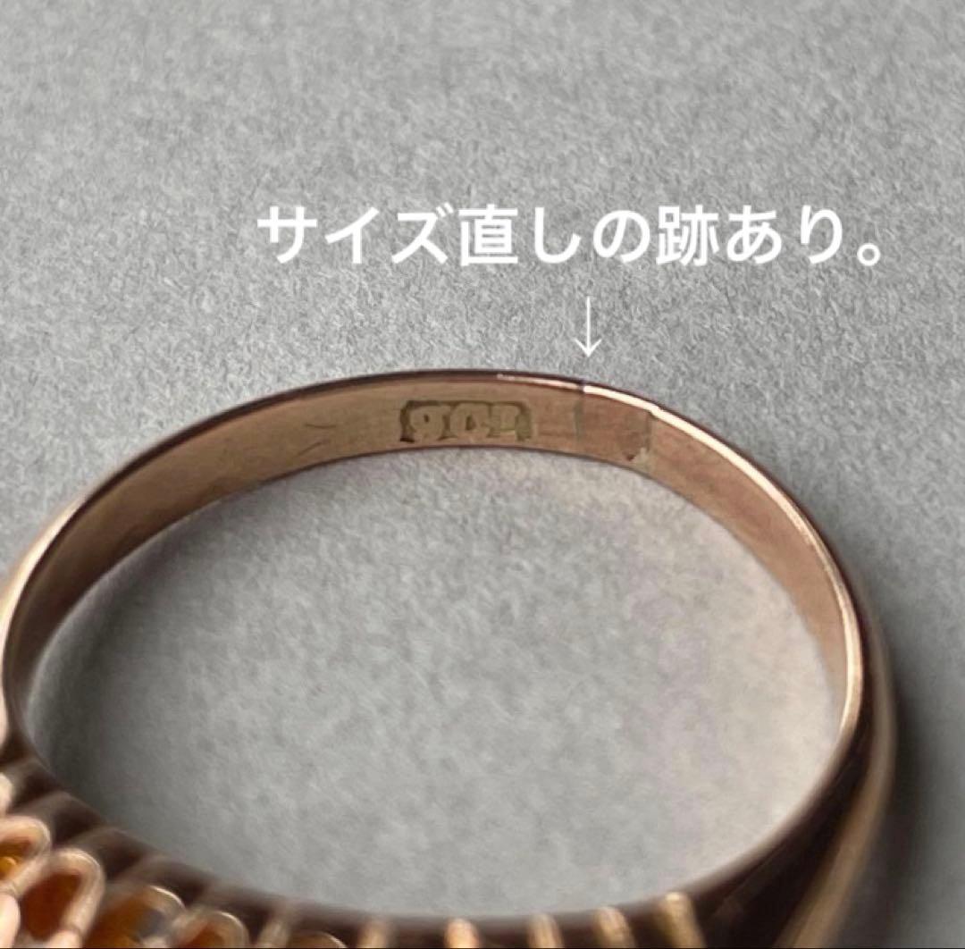 レ*ン様 美品 パールリング 9ct 真珠 リング アンティーク ソーティングメ