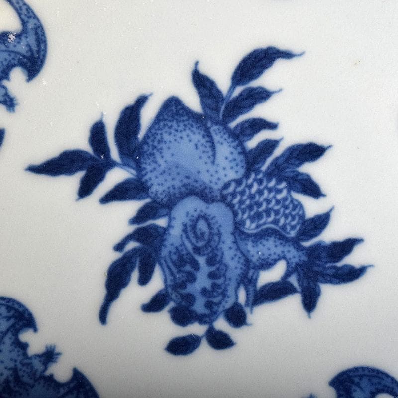 中国 青花 蝙蝠果実文盤 皿 C 8212E - メルカリ