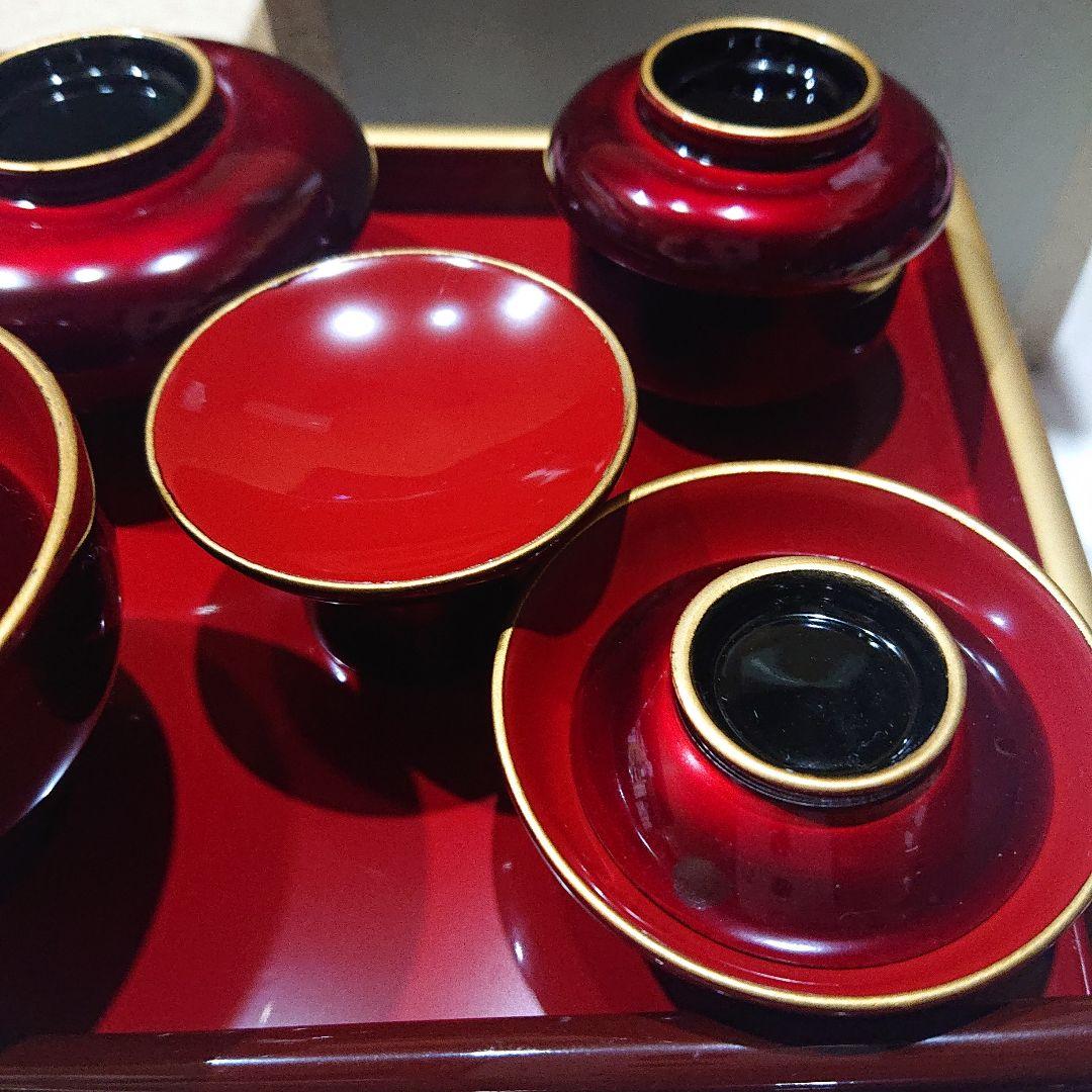 会津ぬり　本金釦付　玉虫　仏膳　堅地椀付　本漆塗　 善セット 五五号