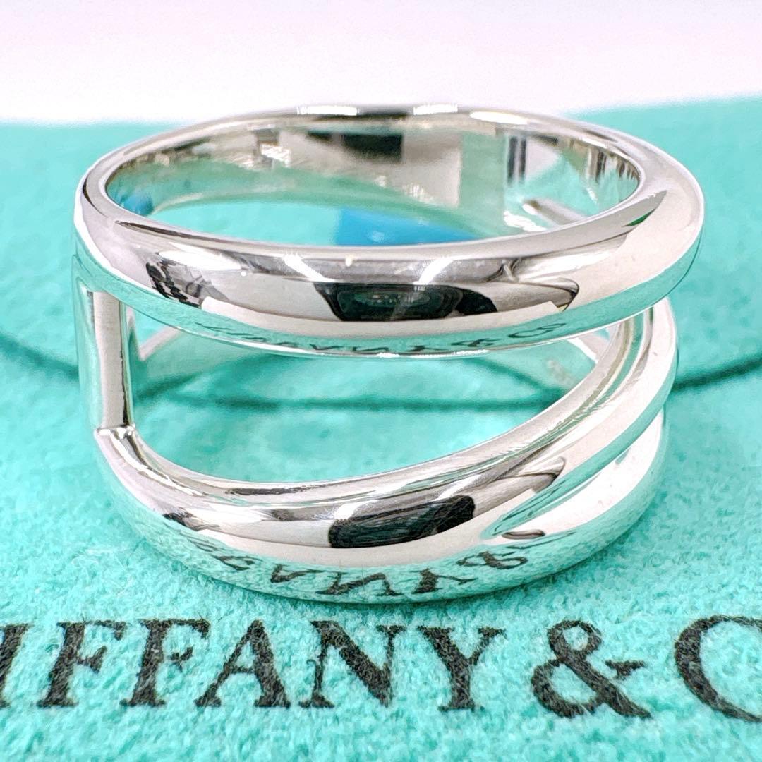 極美品 オールドティファニー ダイアゴナル リング 14号 シルバー925