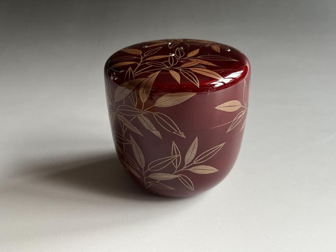 道場宗廣 笹銀蒔絵 溜 大棗 堀内宗完 兼中斎書付 薄茶器