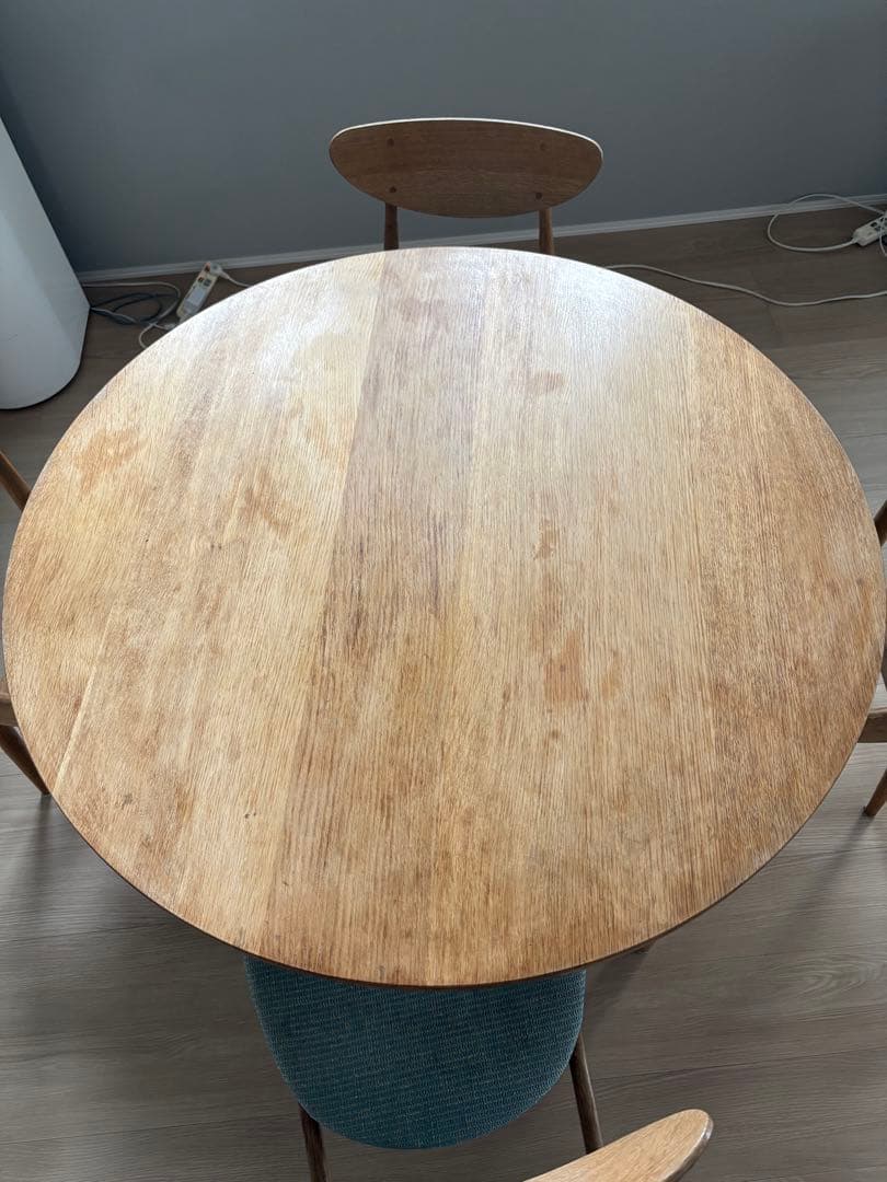 ある@　円形ダイニングテーブルセット　ナガノインテリア　天然木