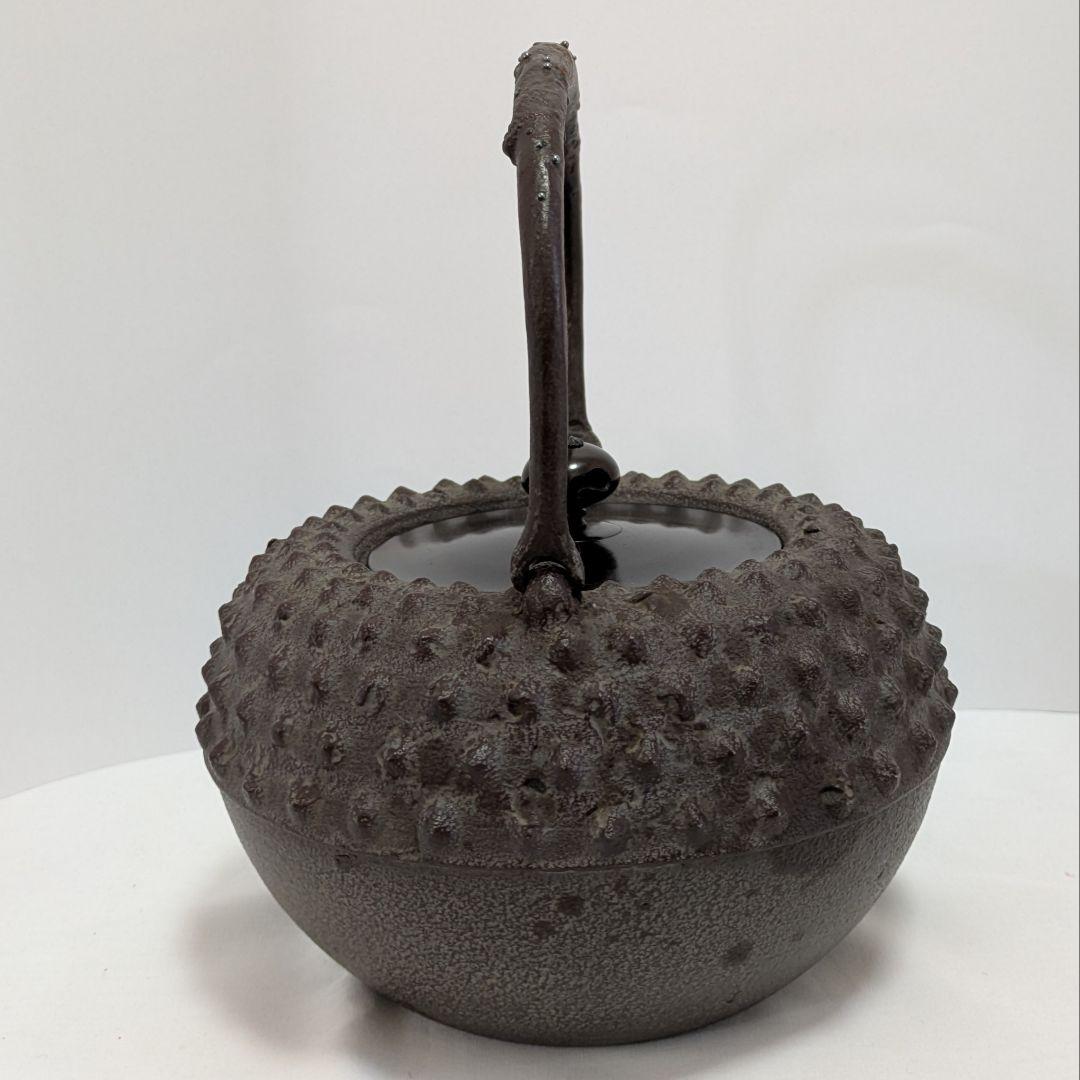 大霰あられ 鉄瓶 高橋敬典作 人間国宝 伝統工芸品 南部鉄器 飾り蓋