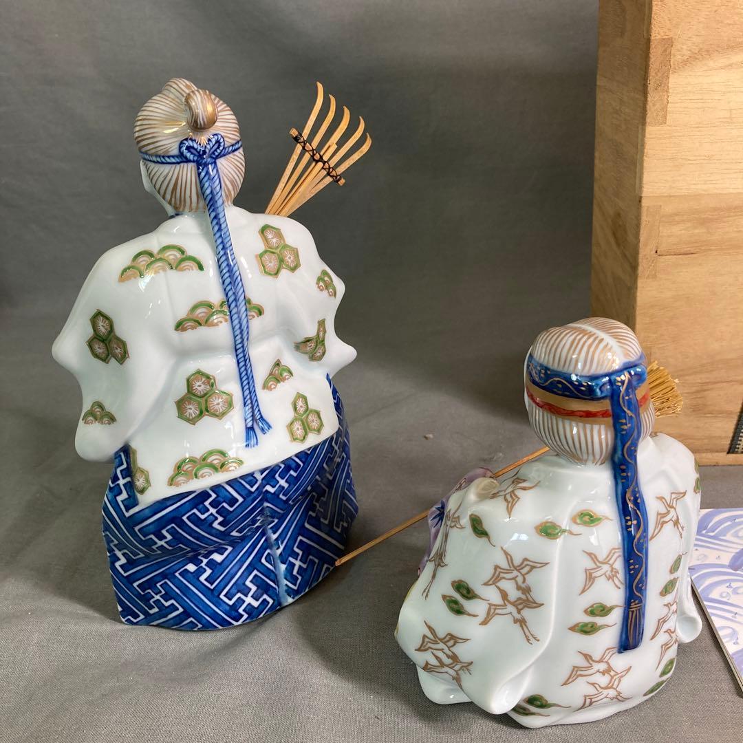 源右衛門】古伊万里の伝統 日本の名窯 舘林源右衛門作 染錦高砂尉