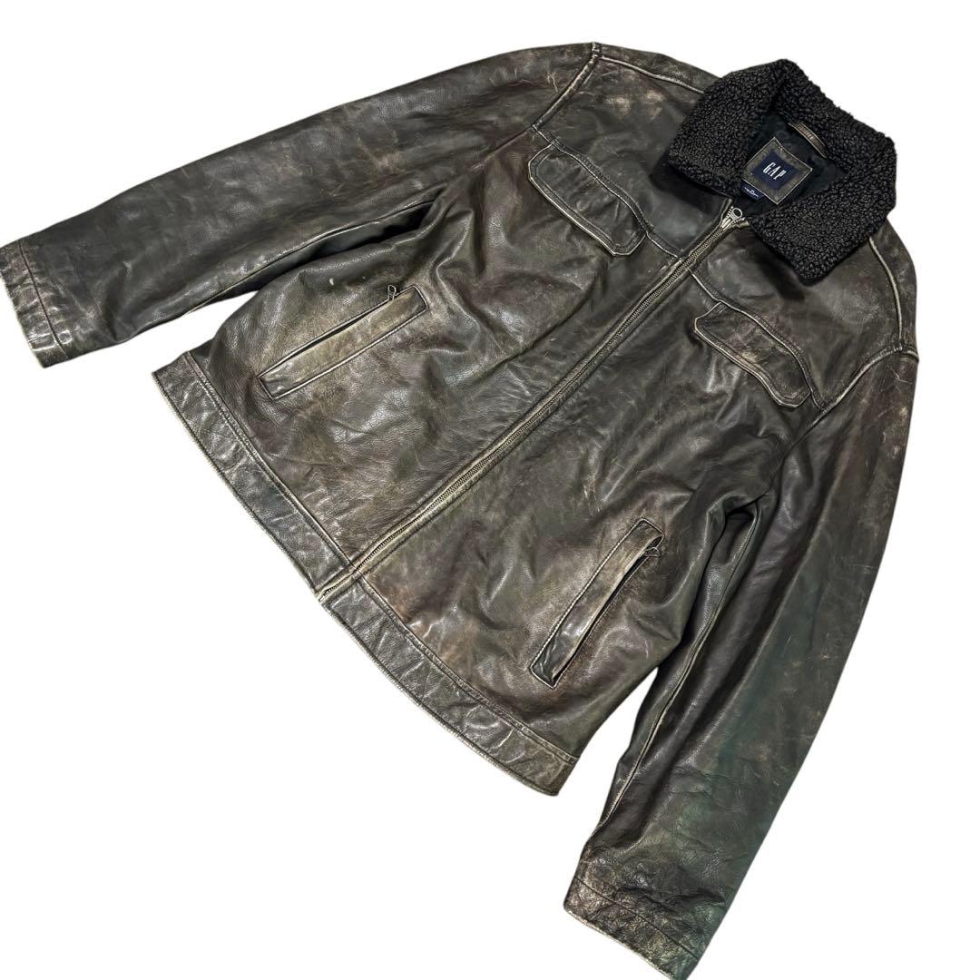 ああああ様専用】OLDGAP レザージャケット ダークブラウン ダメージ加工