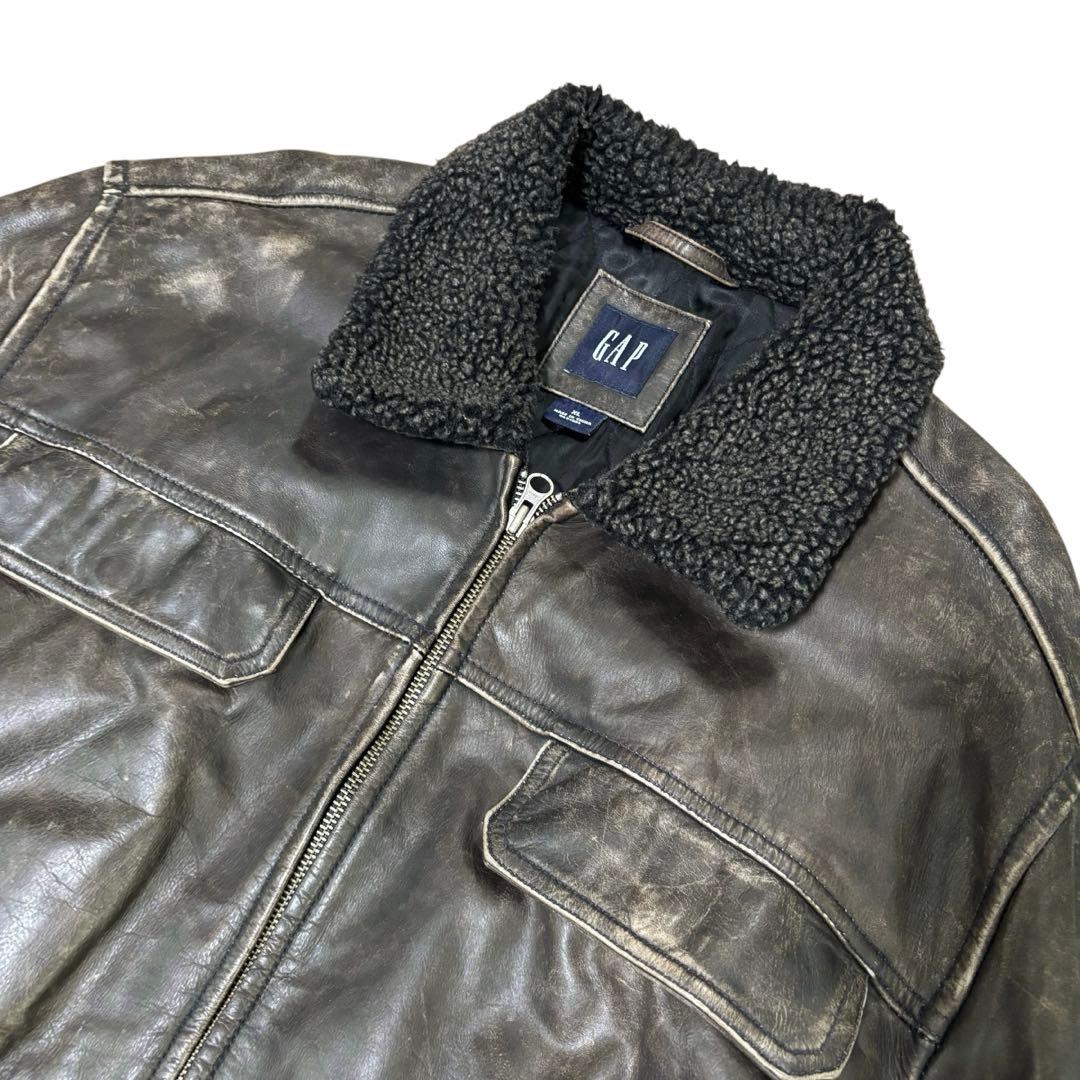 ああああ様専用】OLDGAP レザージャケット ダークブラウン ダメージ加工