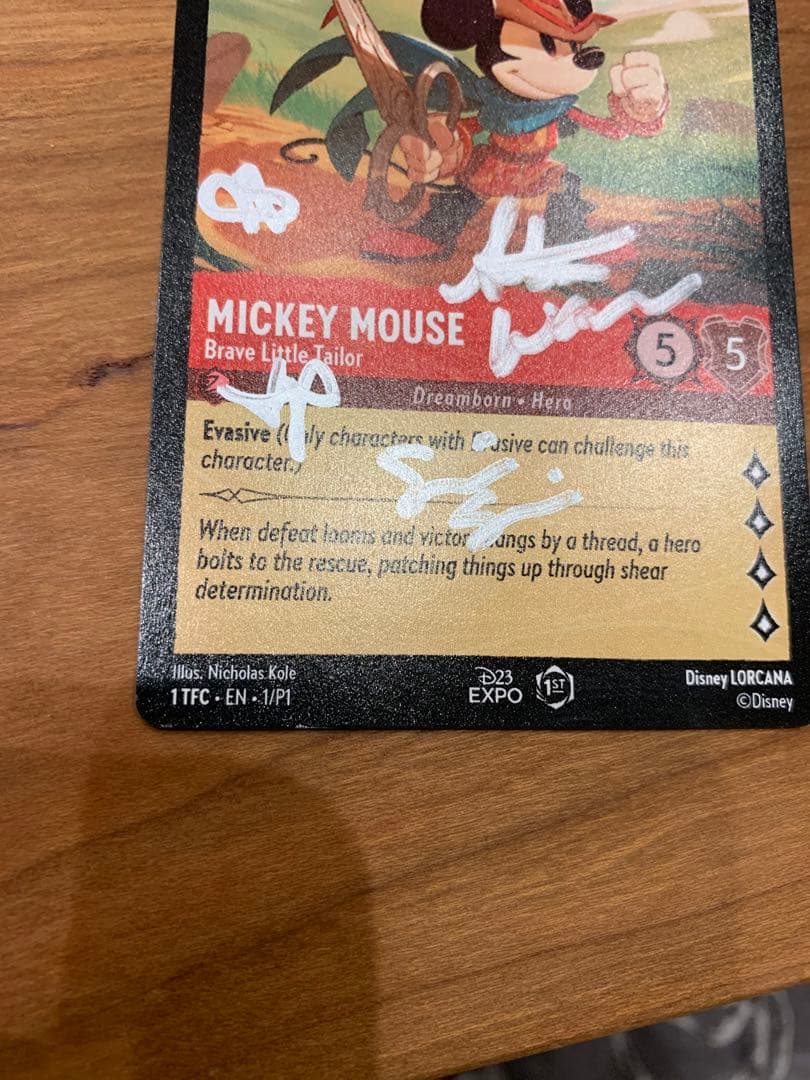 ロルカナ　Lorcana Mickey Mouse D23 プロモ　4サイン入り