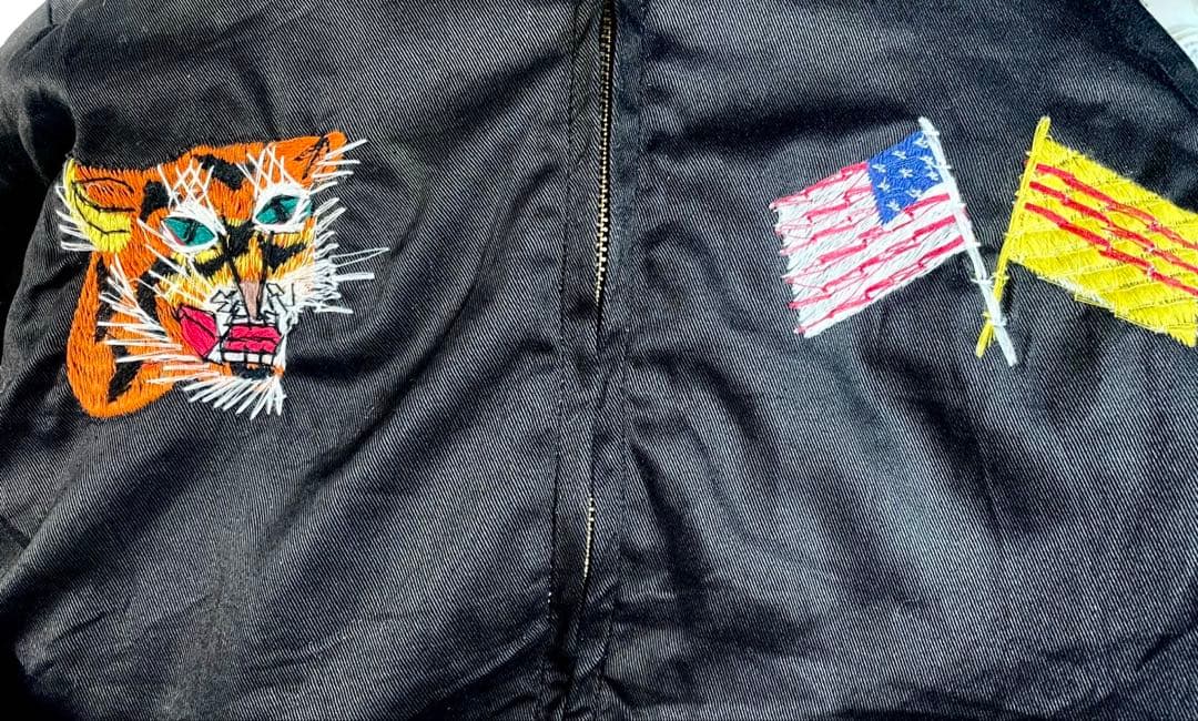 米軍ナム戦フーベニアジャケット.ベトジャン.ブラックナムマップLサイズ未使用品