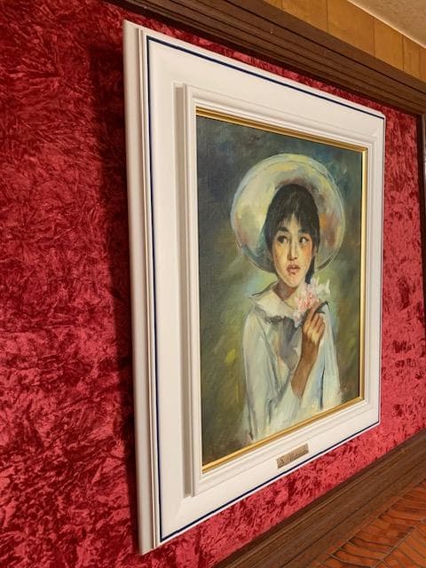 ✨初売り㊗️大型絵画❣️作者不詳『少女』油彩画F10号