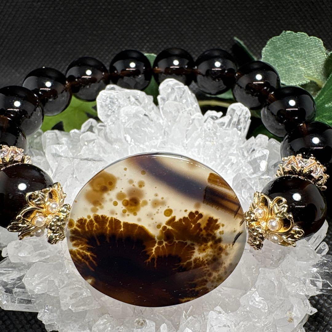 ＊くまこ❤︎様お取置き＊デンドリックアゲート　モリオン　ブレスレット