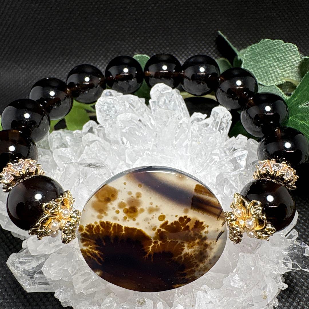 ＊くまこ❤︎様お取置き＊デンドリックアゲート　モリオン　ブレスレット