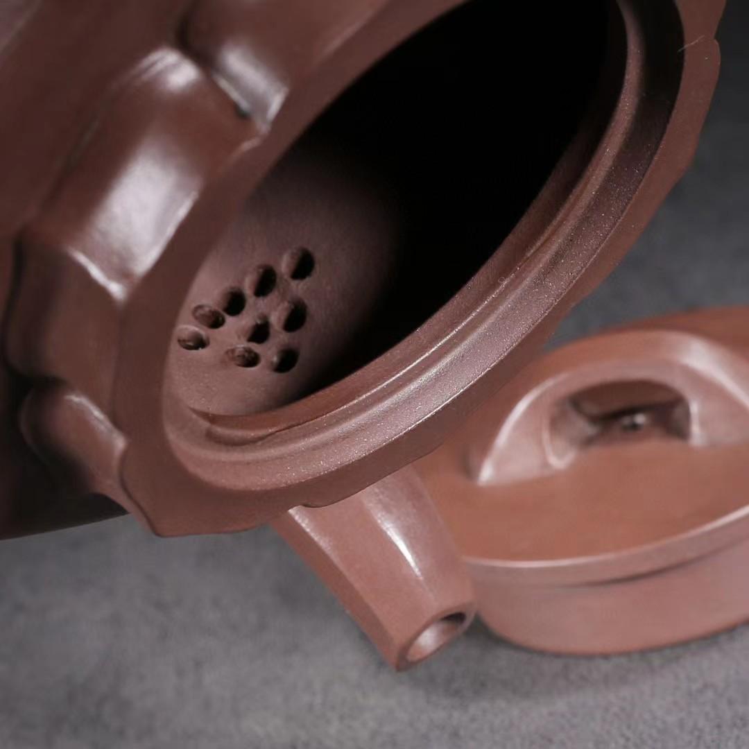 中国古美術・六角紫砂壺・ 底款:范大生・宜興原鉱・紫泥急須・