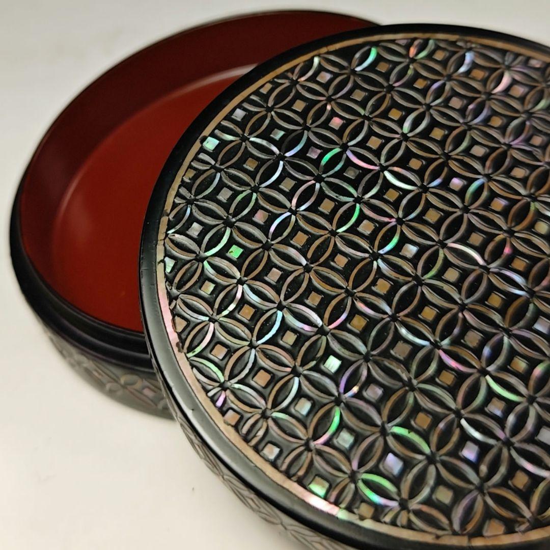 イ729 香合『細川司光作』『七宝蒔絵　丸香合　共箱』漆塗　茶道具