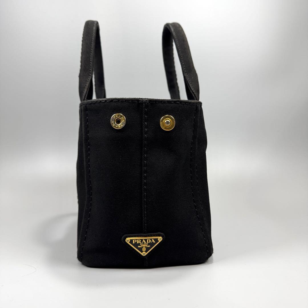 PRADA カナパ S ブラックキャンバス ハンドバッグ