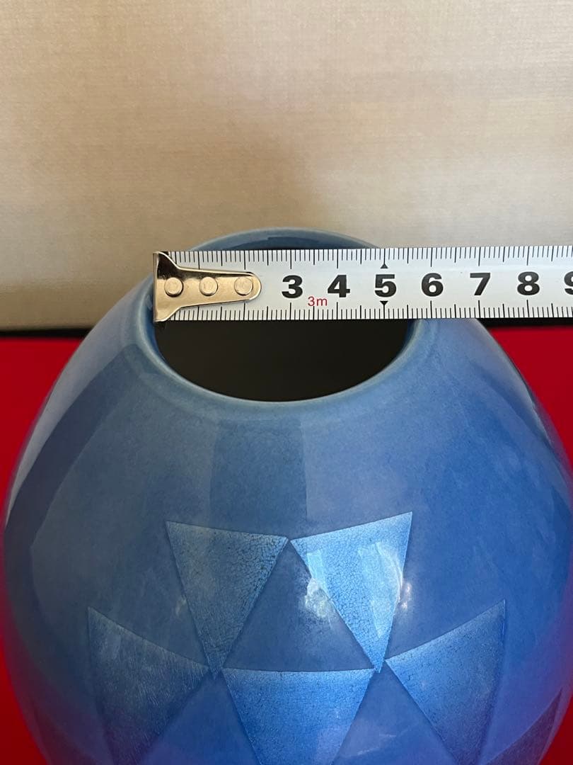 人間国宝内定 中田一於 淡青釉裏銀彩 花瓶 N48 日本工芸会正会員