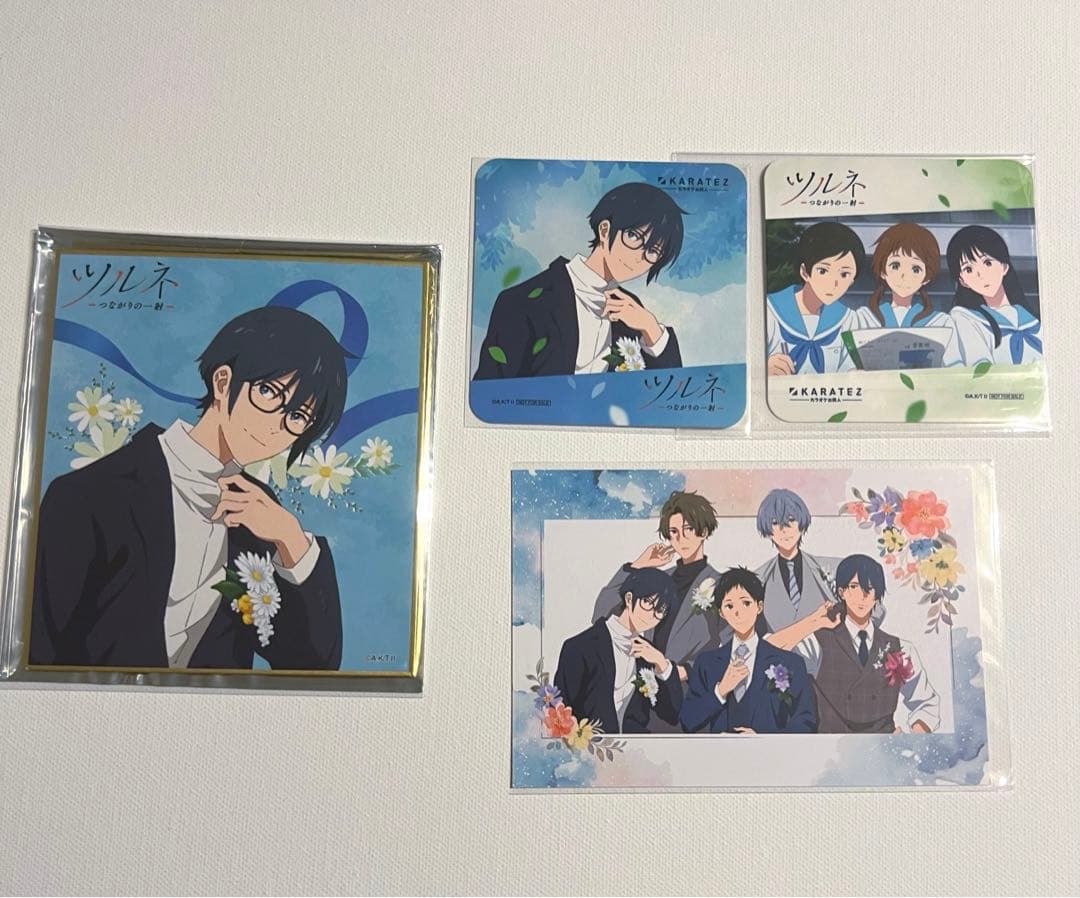ツルネ カラオケの鉄人 コラボ 藤原愁 色紙、コースター、ポストカード