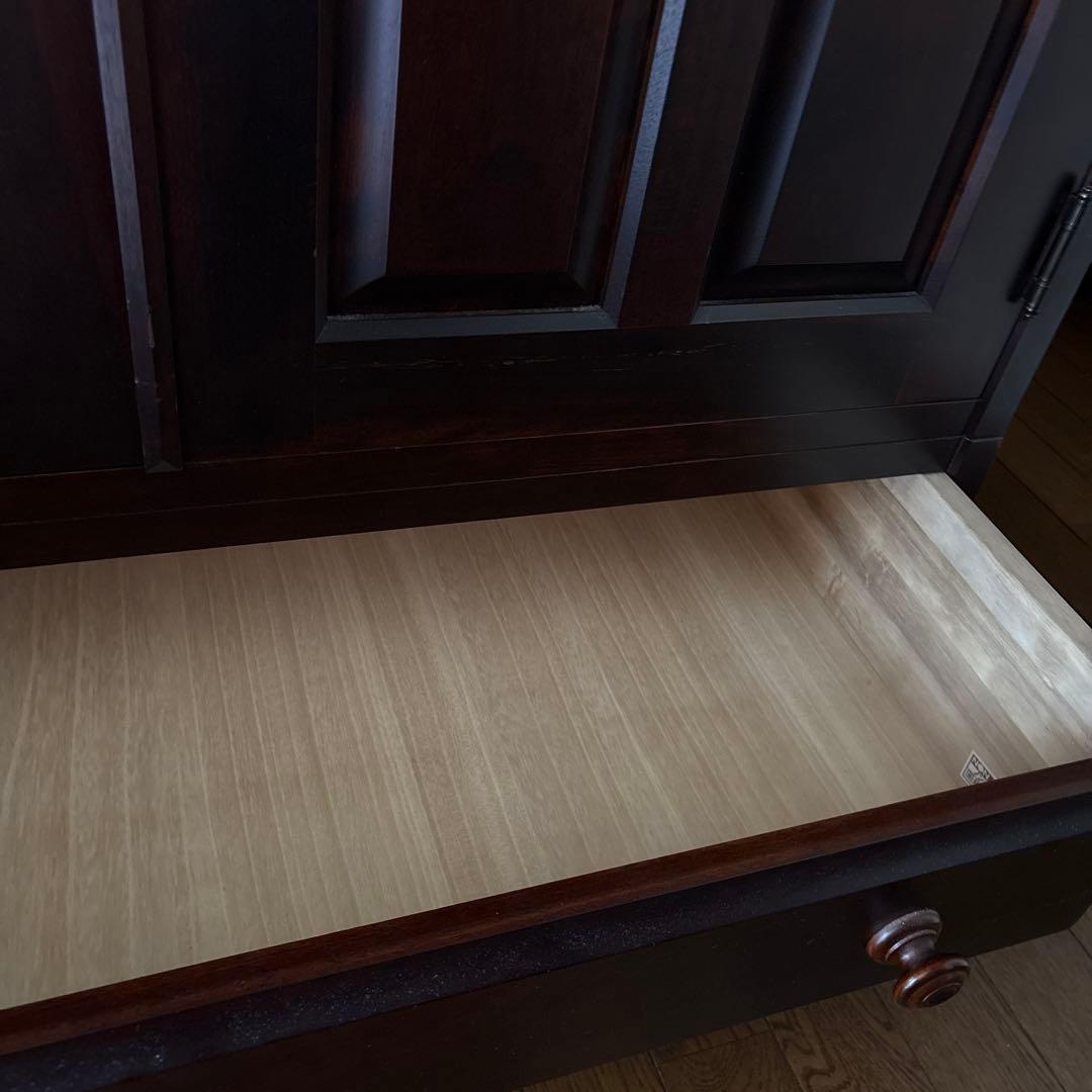 ダークブラウン扉付き収納 北海道民藝家具 洋タンス