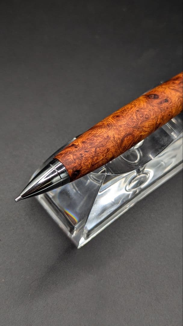 226ペン工房翌檜 本花梨瘤杢 木軸シャーペン 木軸ボールペン