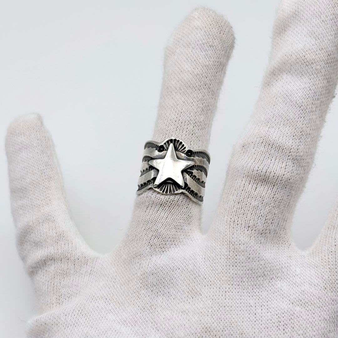 サンシャインリーブス スター スタンプワーク シルバー リング 12号 希少
