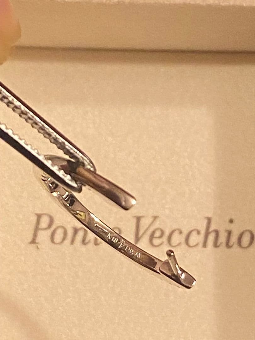 Ponte Vecchioホワイトゴールド＊ダイヤ＊フープピアス片耳