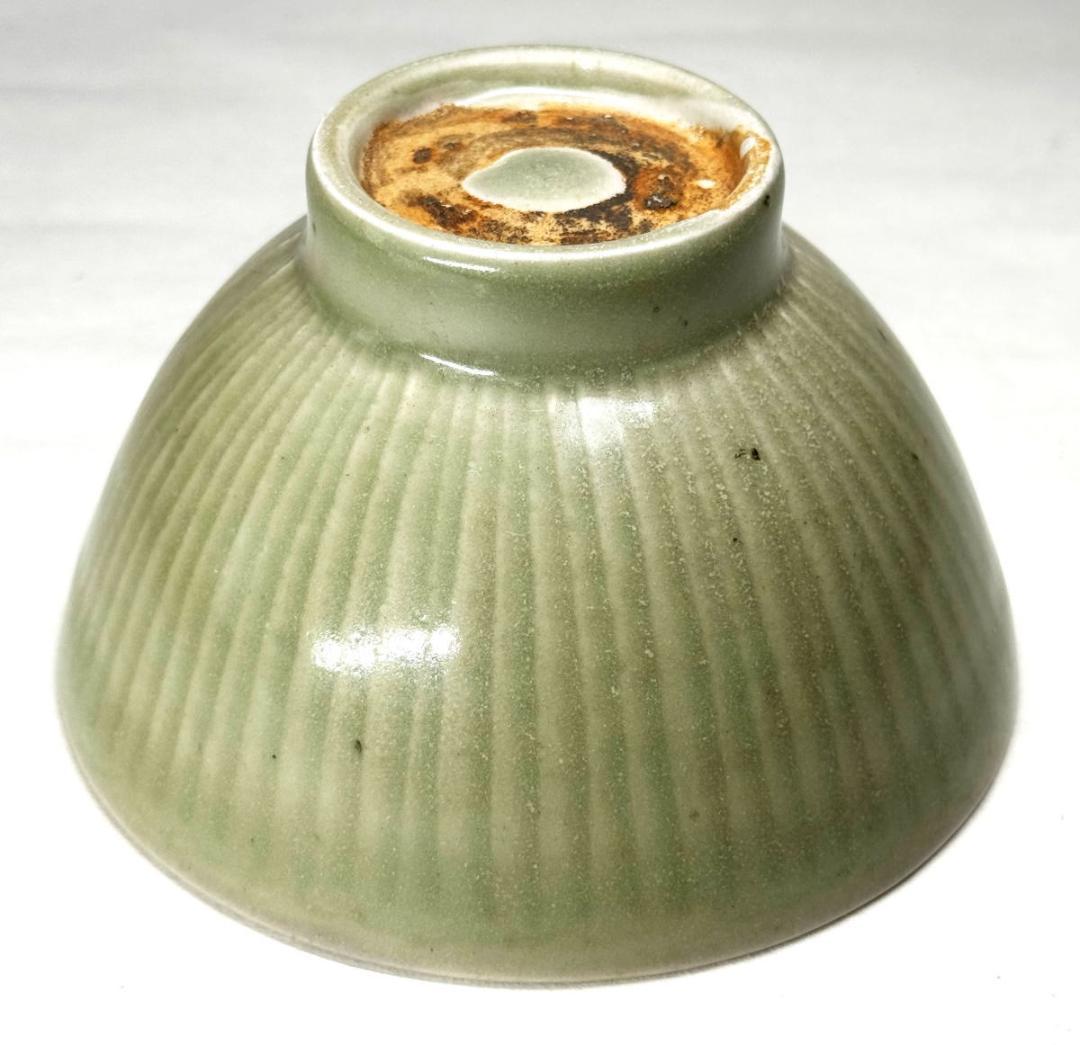 宋時代 龍泉窯青磁茶碗 無傷 時代品 伝世品焼物 歴史唐物 ウブ品