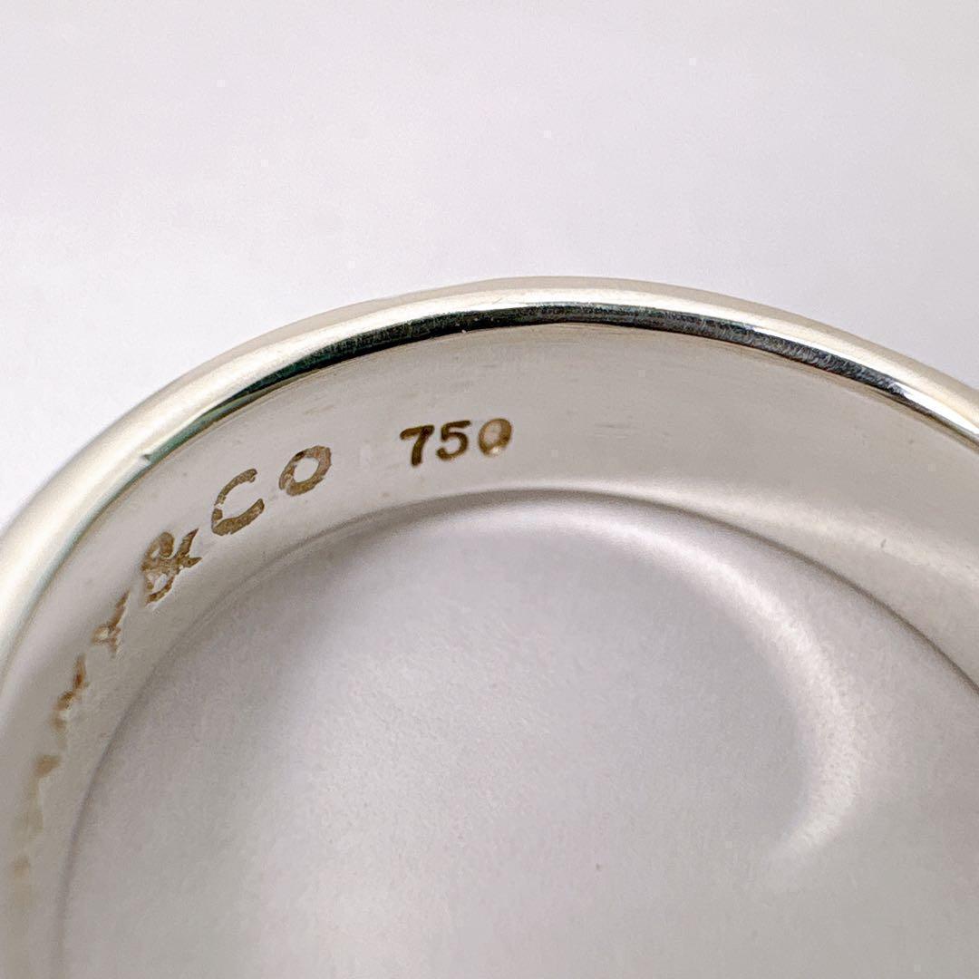 美品 オールドティファニー ボールダングル コンビ8.5号 シルバー k18