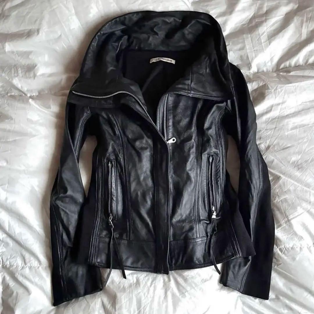 Ekam hommage ハイネック レザー ジャケット 00s V系 y2k - メルカリ